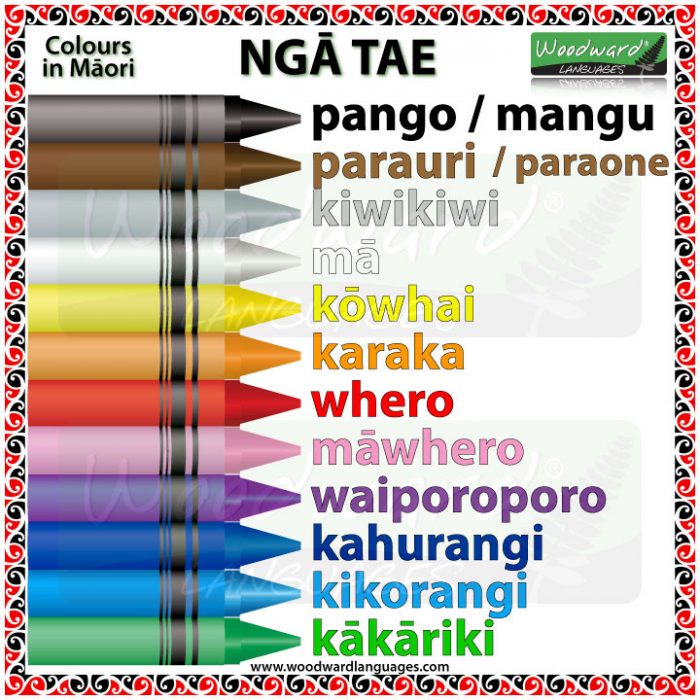 Colours Maori Chart Te Reo Maori Resources Te Reo Maori Resources ...